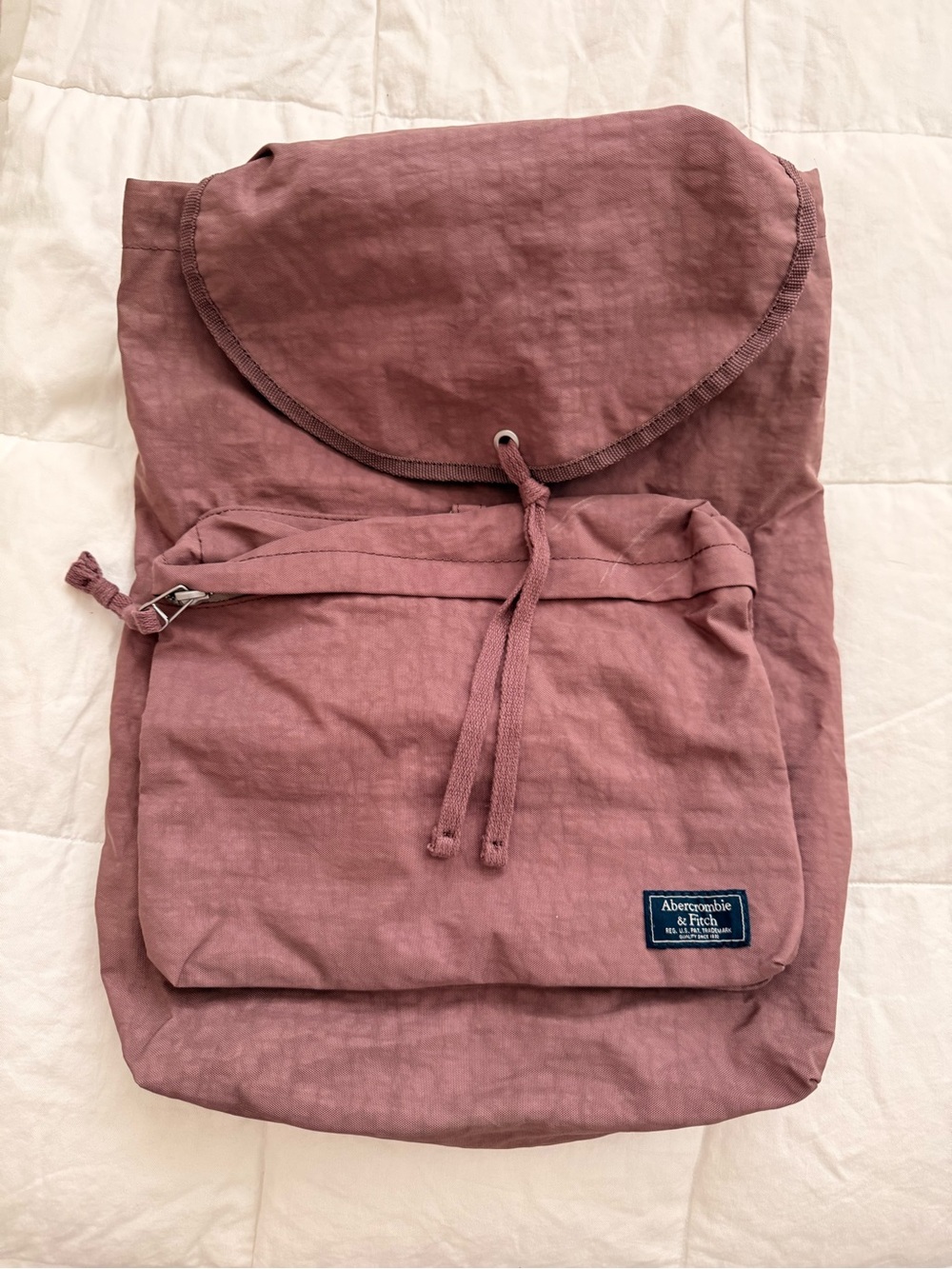 Abercrombie & Fitch Mauve Canvas Drawstring Backpack